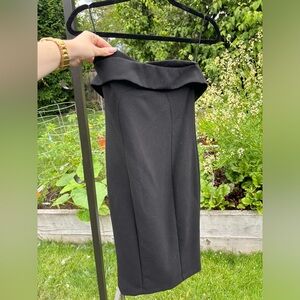 Black strapless Zara midi dress